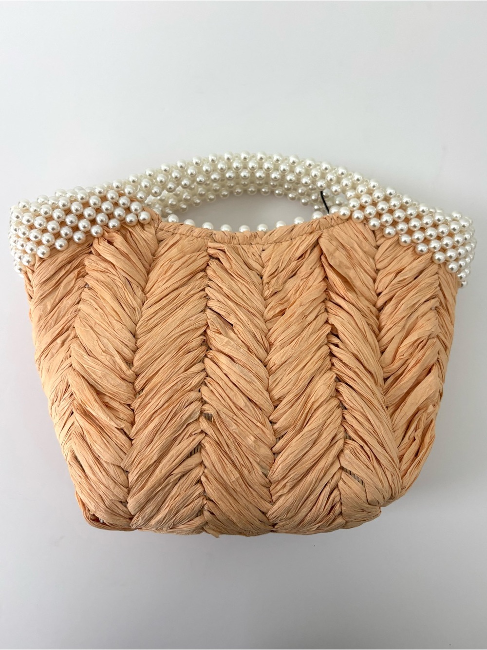 Zara Braided Pearl Embellished Bucket Bag NWT Crossbody Gold Chain - Picture 6 of 9